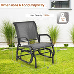 Metal Outdoor Porch Glider Chair Glider Patio Furniture with Breathable Mesh for Backyard Poolside