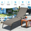 Outdoor Sling Chaise Lounge Chair Reclining Patio Chair Sunbathing Chair with Adjustable Backrest