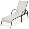 Outdoor Sling Chaise Lounge Chair Patio Reclining Chair Sunbathing Chair with Adjustable Backrest
