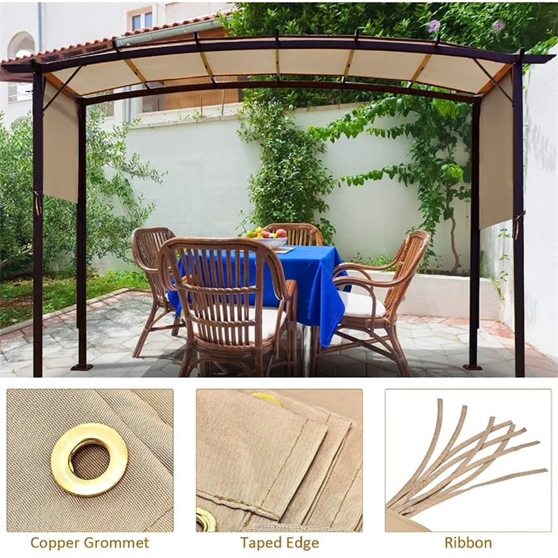 Outdoor Shade Pergola Canopy Replacement Cover with Copper Grommets & 4 Straps