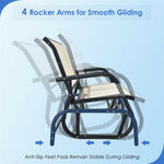 Outdoor Rocking Chair 48" Backyard Loveseat Rocker Lounge Patio Glider Bench