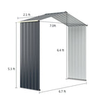 Outdoor Storage Shed Extension Kit for 7 Feet Garden Backyard Shed Width
