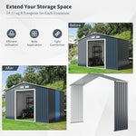 Outdoor Storage Shed Extension Kit for 9.1 Feet Garden Backyard Shed Width