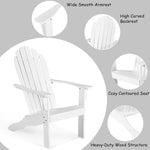 Outdoor Wooden Folding Adirondack Chair for Patio Garden - Bestoutdor