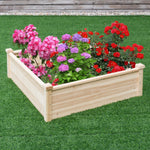 Outdoor Wooden Square Raised Garden Bed Vegetable Flower Box