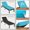 Outdoor Adjustable Chaise Lounge Chair Patio Rattan Reclining Chairs with Cushion