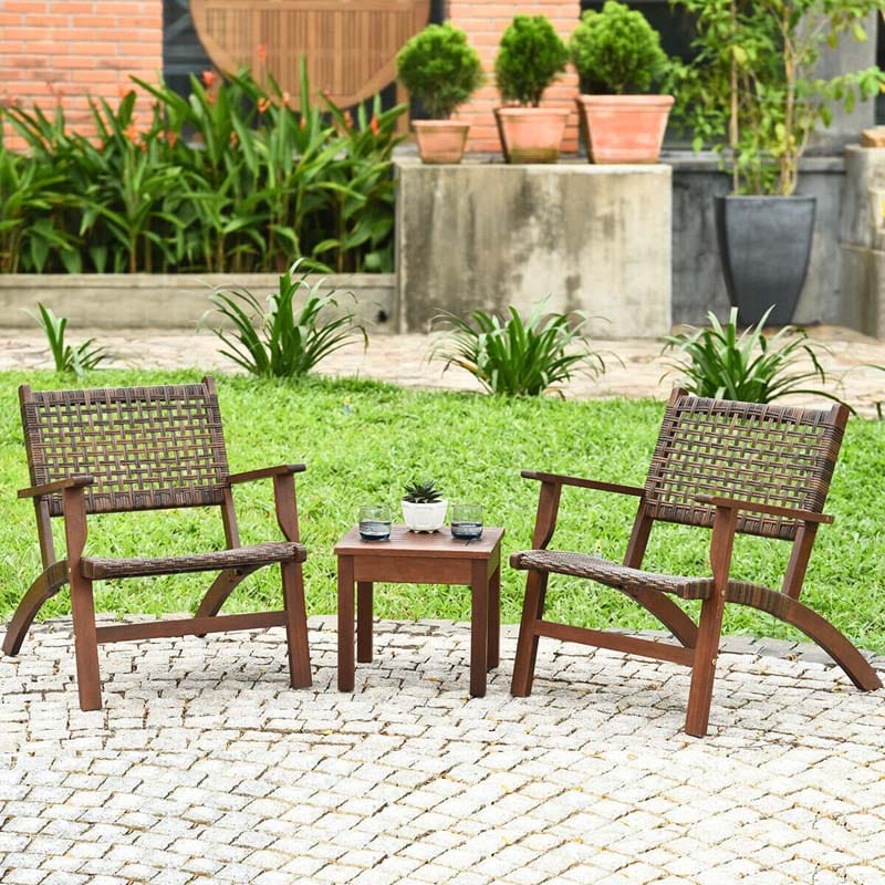 Patio rattan conversation hotsell set with table