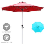 9' Patio Outdoor Market Umbrella Patio Table Umbrella with Aluminum Pole