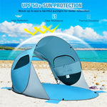 Pop Up Beach Tent Anti-UV UPF 50+ Portable Camping Sun Shade Shelter