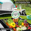 Portable Camping Kitchen Outdoor Cooking Table with Storage Organizer & Sink