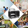 Portable Camping Kitchen Outdoor Cooking Table with Storage Organizer & Sink