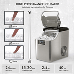 Portable Countertop Ice Maker 40LBS/24H Small Ice Maker Machine with Top Inlet Hole Ice Scoop Basket
