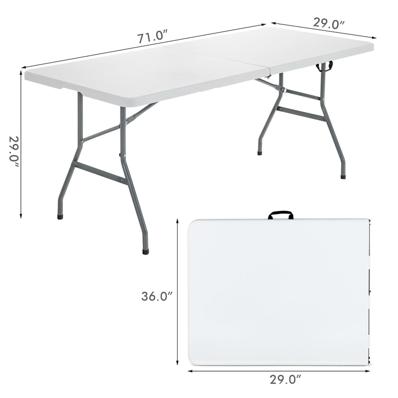 Heavy Duty Outdoor Folding Table Portable Camping Picnic Dining Table with Carrying Handle