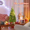 4.5ft Pre-lit Hinged Pencil Artificial Christmas Tree w/ Pine Cones Red Berries and LED Lights