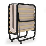 Portable Rollaway Bed Folding Guest Bed with 4 Inch Memory Foam Mattress - Wooden Slats