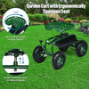 Rolling Garden Cart Gardening Workeseat Garden Scooter with Knob Handle and 4 Wheels