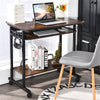 Rolling Computer Desk Cart Portable Mobile Laptop Desk Small Home Office Desk On Wheels with Keyboard Tray & CPU Stand for Bedside & Sofa