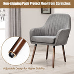 Set of 2 Modern Fabric Accent Chairs Upholstered Armchairs with Wood Legs for Living Room Dining Room Bedroom