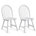 2 pcs Vintage Wood Windsor Dining Chairs French Country Armless Spindle Back Dining Chairs