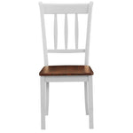 Solid Wood Dining Chairs Set of 2 Farmhouse Armless Kitchen Chairs Curved Slat Back Chairs