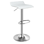 Set of 2 Swivel Adjustable PU Leather Backless Bar Stools Counter Height Stools