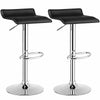 Set of 2 Swivel Adjustable PU Leather Backless Bar Stools Counter Height Stools