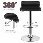 Swivel Bar Stools Set of 2 Height Adjustable Backless Barstools Modern PU Leather Bar Chairs with Chrome Base for Kitchen Island Pub