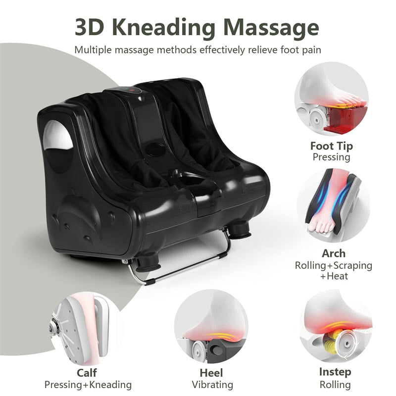 Costway Shiatsu Foot Massager Kneading and Rolling Leg Ankle w/Remote Gray  
