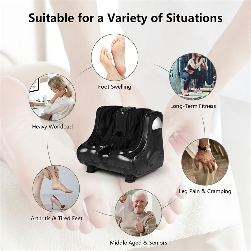 Shiatsu Foot and Calf Massager Electric Foot Massager with Heat Function Deep Kneading for Relaxation