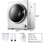 110V Electric Compact Tumble Dryer Wall Mounted Portable Clothes Dryer with Stainless Steel Tub