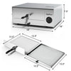 Stainless Steel Pizza Oven Home Commercial Countertop Pizza Maker Kitchen Pizza Toaster with Handle & Removable Pizza Tray