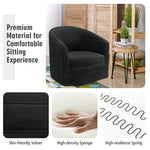 Swivel Barrel Chair Single Sofa with Metal Base for Living Room