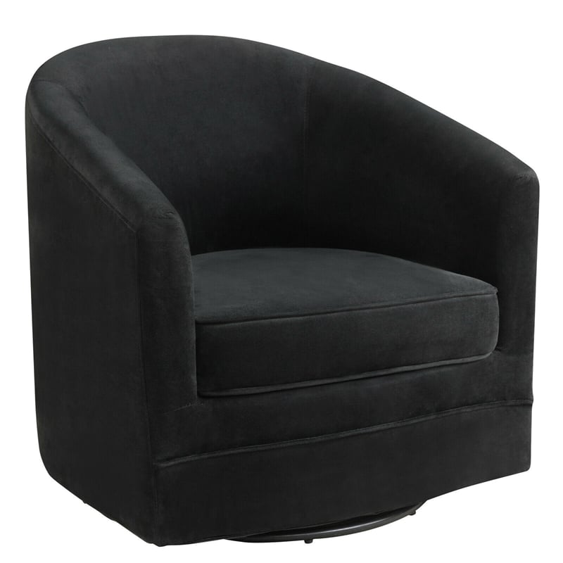 Swivel Barrel Chair Single Sofa with Metal Base for Living Room