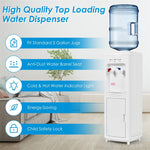 Top Loading Water Cooler Dispenser 3-5 Gallon Bottle Hot & Cold Water Cooler with Child Safety Lock for Home Office School