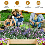 U-Shaped Wooden Garden Raised Bed Vegetable Flower Box for Patio Backyard