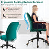 Velvet Home Office Chair Adjustable Height Swivel Task Chair with Wooden Armrest & Copper Casters