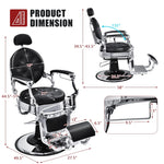 Vintage Barber Chair 360° Swivel Reclining Hair Salon Chair Height Adjustable Hairdressing Chair Styling Chair