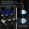 15" Wine Beverage Cooler Freestanding Wine Refrigerator 30-Bottle Built-in Wine Fridge for Home Bar Office