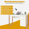 Wooden Home Office Desk White Computer Desk Study Writing Table with Drawer & Cabinet