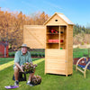 63" Wood Outdoor Storage Shed Lockable Garden Tool Storage Cabinet with 5 Shelves & Galvanized Sheet Roof