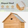 70" Wooden Outdoor Storage Shed Lockable Garden Tool Cabinet with Galvanized Sheet Roof