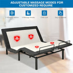 Zero Gravity Electric Adjustable Bed Base with Massage & Remote - Queen Size