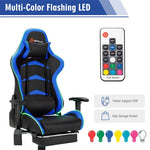 Adjustable Massage Gaming Chair Ergonomic Racing Computer Chair High Back with RGB Light Reclining Backrest Handrails