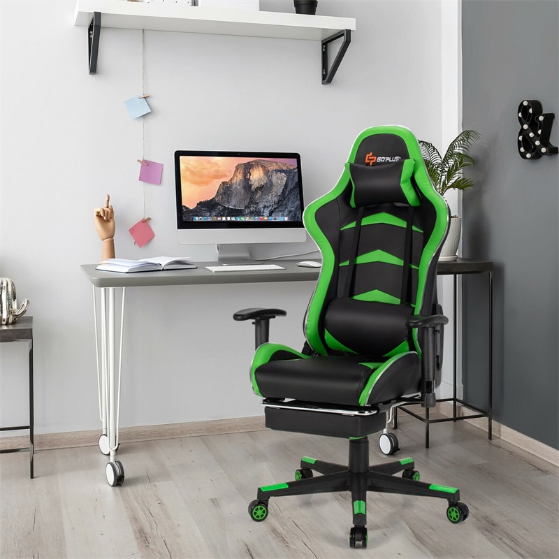 Green Gaming Racing PC Chair Office Ergonomic High Back Seat