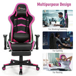 Adjustable Massage Gaming Chair Ergonomic Racing Computer Chair High Back with RGB Light Reclining Backrest Handrails