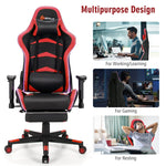 Adjustable Height Massage Gaming Chair Ergonomic Racing Computer Chair High Back with RGB Light Reclining Backrest Handrails