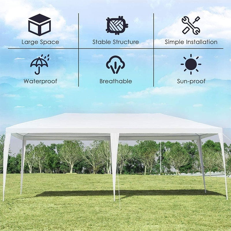 10' x 20' Outdoor Wedding Party Event Tent Waterproof Canopy Tent with Tent Peg & Wind Rope