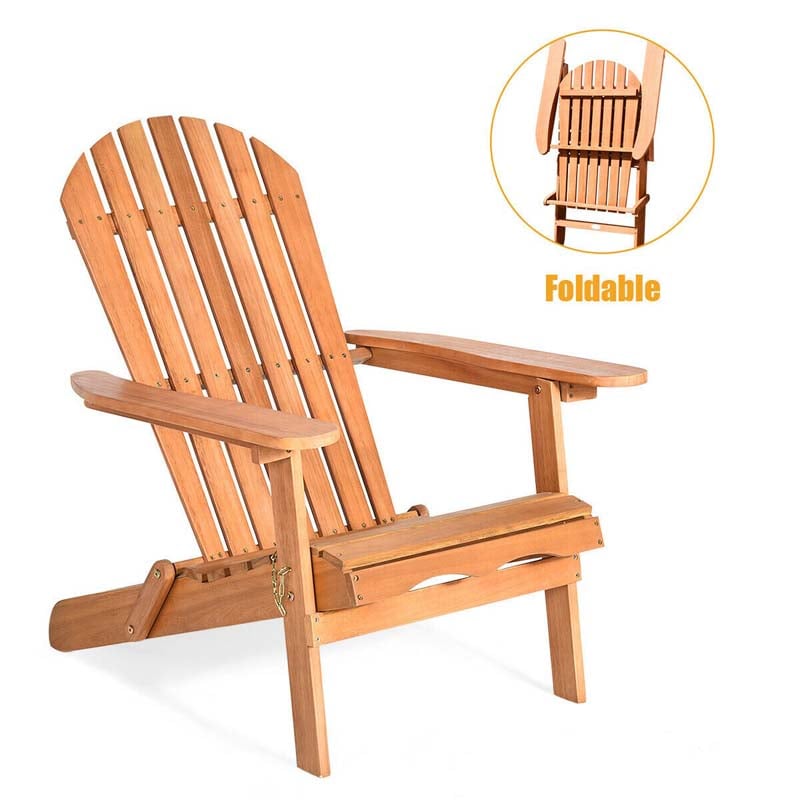 Bestoutdor Wooden Folding Adirondack Chair Patio Lounge Chair