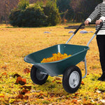 2 Wheel Wheelbarrow Heavy Duty Garden Cart 330 LBS Capacity Large Yard Utility Cart for Gardening Farm
