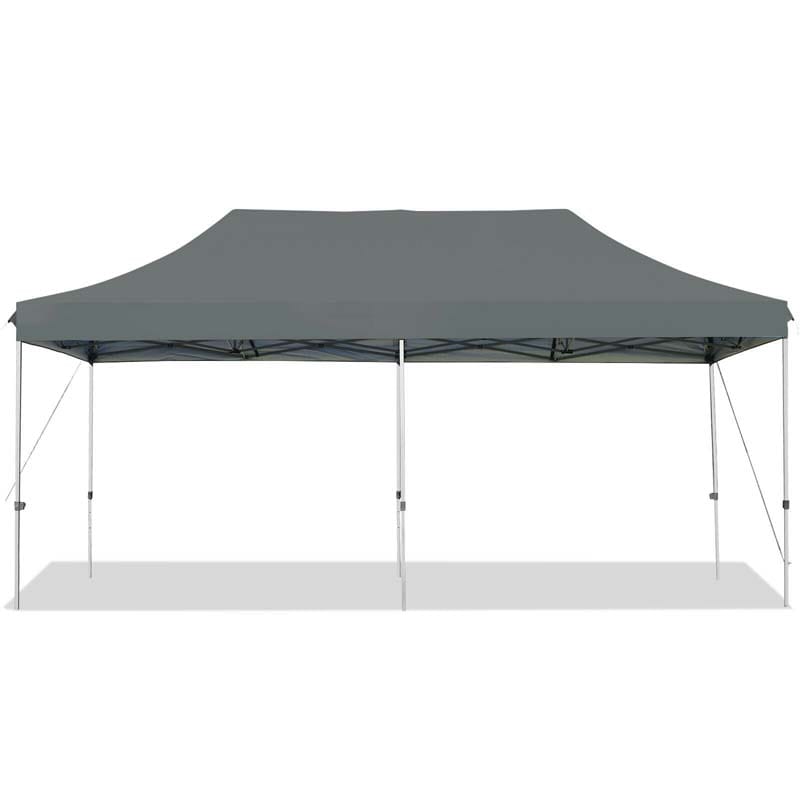 10' x 20' Foldable Heavy Duty Pop Up Gazebo Outdoor Commercial Instant Canopy Tent with Roller Bag